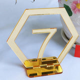 Maxbell Acrylic Wedding Table Numbers Hexagon Shape with Holder Base Table Decor 7