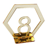 Maxbell Acrylic Wedding Table Numbers Hexagon Shape with Holder Base Table Decor 8