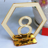Maxbell Acrylic Wedding Table Numbers Hexagon Shape with Holder Base Table Decor 8