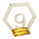 Maxbell Acrylic Wedding Table Numbers Hexagon Shape with Holder Base Table Decor 9