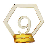 Maxbell Acrylic Wedding Table Numbers Hexagon Shape with Holder Base Table Decor 9