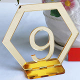 Maxbell Acrylic Wedding Table Numbers Hexagon Shape with Holder Base Table Decor 9