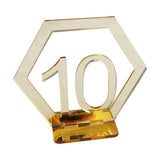 Maxbell Acrylic Wedding Table Numbers Hexagon Shape with Holder Base Table Decor 10