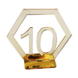 Maxbell Acrylic Wedding Table Numbers Hexagon Shape with Holder Base Table Decor 10