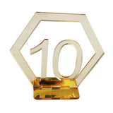 Maxbell Acrylic Wedding Table Numbers Hexagon Shape with Holder Base Table Decor 10
