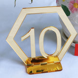 Maxbell Acrylic Wedding Table Numbers Hexagon Shape with Holder Base Table Decor 10