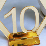 Maxbell Acrylic Wedding Table Numbers Hexagon Shape with Holder Base Table Decor 10