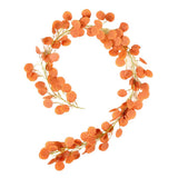 Maxbell Faux Silver Dollar Eucalyptus Garland Artificial Leaves Decor Orange