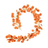 Maxbell Faux Silver Dollar Eucalyptus Garland Artificial Leaves Decor Orange