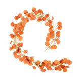 Maxbell Faux Silver Dollar Eucalyptus Garland Artificial Leaves Decor Orange