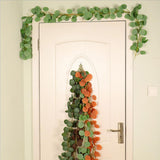 Maxbell Faux Silver Dollar Eucalyptus Garland Artificial Leaves Decor Orange
