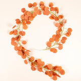 Maxbell Faux Silver Dollar Eucalyptus Garland Artificial Leaves Decor Orange