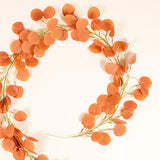 Maxbell Faux Silver Dollar Eucalyptus Garland Artificial Leaves Decor Orange