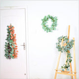 Maxbell Faux Silver Dollar Eucalyptus Garland Artificial Leaves Decor Orange