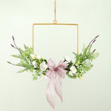 Max Maxb Artificial Flowers Metal Hoop Wreath Hanging Garland Wedding Home Square