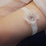 Max Maxb Wedding Bridal Lace Flower Leg Garter Thigh Ring Bridal Shower White