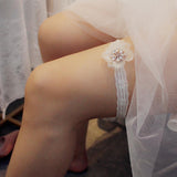 Max Maxb Wedding Bridal Lace Flower Leg Garter Thigh Ring Bridal Shower White