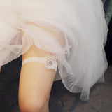 Max Maxb Wedding Bridal Lace Flower Leg Garter Thigh Ring Bridal Shower White