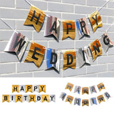 Maxbell Garland For Wedding/Party Embellishments Letter Banners Happy Wedding