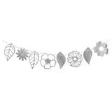 Maxbell Tropical Leaves Flower Banner Garland Birthday Hawaii Party Decor Silver