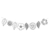 Maxbell Tropical Leaves Flower Banner Garland Birthday Hawaii Party Decor Silver