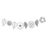 Maxbell Tropical Leaves Flower Banner Garland Birthday Hawaii Party Decor Silver