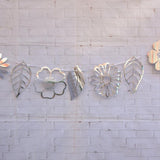 Maxbell Tropical Leaves Flower Banner Garland Birthday Hawaii Party Decor Silver