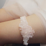 Maxbell Elastic Wedding Bridal Lace Leg Garter with Pearls for Brides Bridesmaid