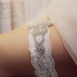Maxbell Diamante Leg Garter Belt Thigh Ring Lace Sock Accessory 40x5.5cm Fashion