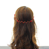 Maxbell Bridal Crown Headband Fashion Red Rose Earrings Headdress Hair Accessory