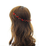 Maxbell Bridal Crown Headband Fashion Red Rose Earrings Headdress Hair Accessory