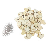Maxbell 100 Natural Cutouts Wood Heart Shapes DIY Craft Wooden Embellishment 30mm