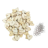 Maxbell 100 Natural Cutouts Wood Heart Shapes DIY Craft Wooden Embellishment 30mm