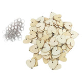 Maxbell 100 Natural Cutouts Wood Heart Shapes DIY Craft Wooden Embellishment 30mm