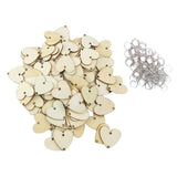 Maxbell 100 Natural Cutouts Wood Heart Shapes DIY Craft Wooden Embellishment 30mm
