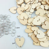 Maxbell 100 Natural Cutouts Wood Heart Shapes DIY Craft Wooden Embellishment 30mm