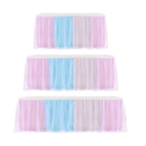 Maxbell Rainbow Tutu Ruffled Table Skirt Wedding Banquet Home Party Decor 1.83x0.77m