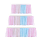 Maxbell Rainbow Tutu Ruffled Table Skirt Wedding Banquet Home Party Decor 1.83x0.77m