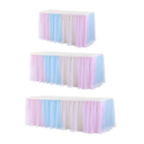 Maxbell Rainbow Tutu Ruffled Table Skirt Wedding Banquet Home Party Decor 1.83x0.77m