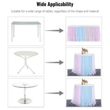 Maxbell Rainbow Tutu Ruffled Table Skirt Wedding Banquet Home Party Decor 1.83x0.77m