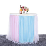 Maxbell Rainbow Tutu Ruffled Table Skirt Wedding Banquet Home Party Decor 4.27x0.77m