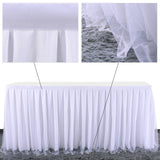 Maxbell Tulle Table Skirt Pleated Tablecloth Christmas Banquet Table Decor 2 Yards