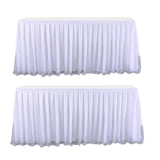 Maxbell Tulle Table Skirt Pleated Tablecloth Christmas Banquet Table Decor 2 Yards