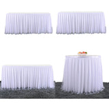 Maxbell Tulle Table Skirt Pleated Tablecloth Christmas Banquet Table Decor 2 Yards