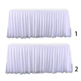 Maxbell Tulle Table Skirt Pleated Tablecloth Christmas Banquet Table Decor 2 Yards