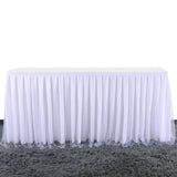 Maxbell Tulle Table Skirt Pleated Tablecloth Christmas Banquet Table Decor 2 Yards