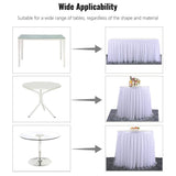 Maxbell Tulle Table Skirt Pleated Tablecloth Christmas Banquet Table Decor 2 Yards