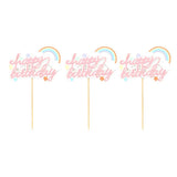 Maxbell 3x Glitter Cake Toppers Cupcake Pick DIY Cake Decor Party Favor Pink 2