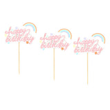 Maxbell 3x Glitter Cake Toppers Cupcake Pick DIY Cake Decor Party Favor Pink 2