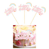 Maxbell 3x Glitter Cake Toppers Cupcake Pick DIY Cake Decor Party Favor Pink 2